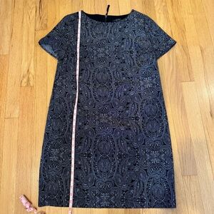 Chic Black Patterned Mini Dress